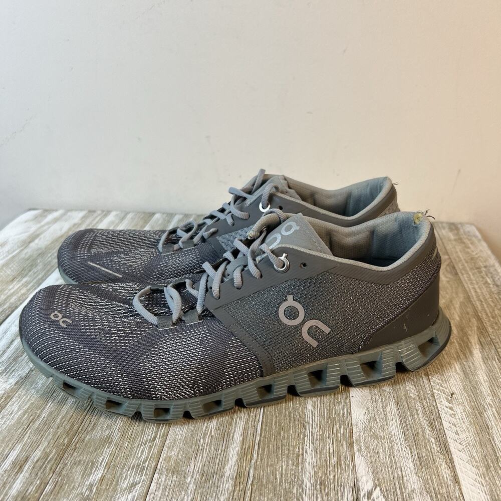 On Cloud X Womens Rock Sea Gray Athletic Running Shoes Size 9.5